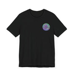 Vibrant Mandala Tee depicting the spiritual symbols of peace and harmony in colorful, intricate design, perfect for embracing positive energy and mindfulness