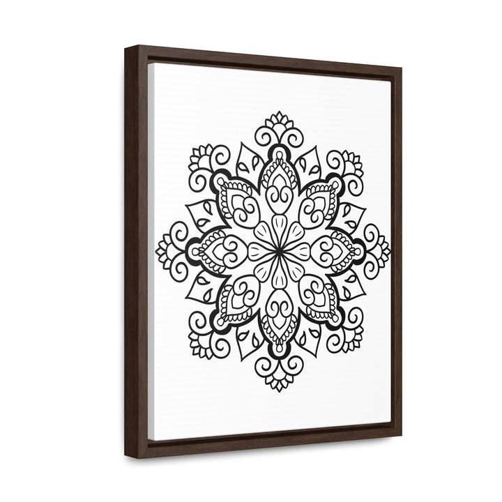 Mandala Handmade Art - Black & White Wall Art - Gallery Canvas Wraps, Vertical Frame 32