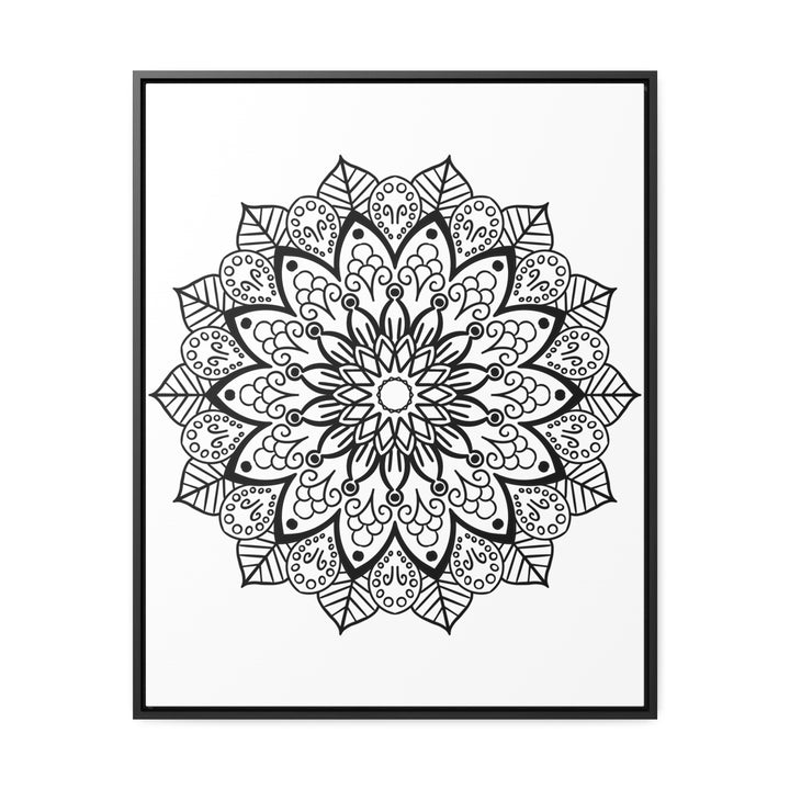 Mandala Handmade Art - Black & White Wall Art - Gallery Canvas Wraps, Vertical Frame - Beautifully crafted and intricate mandala design on high-quality canvas