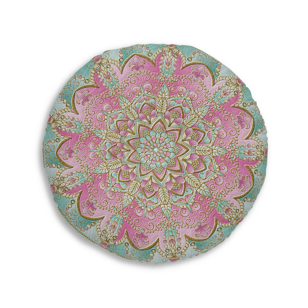 Pink Mandala Tufted Floor Pillow