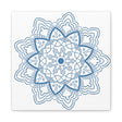 Handmade Mandala Art featuring a Steel Blue Mandala Design on Matte Canvas, Stretched, and 125 inches thick for elegant wall decor