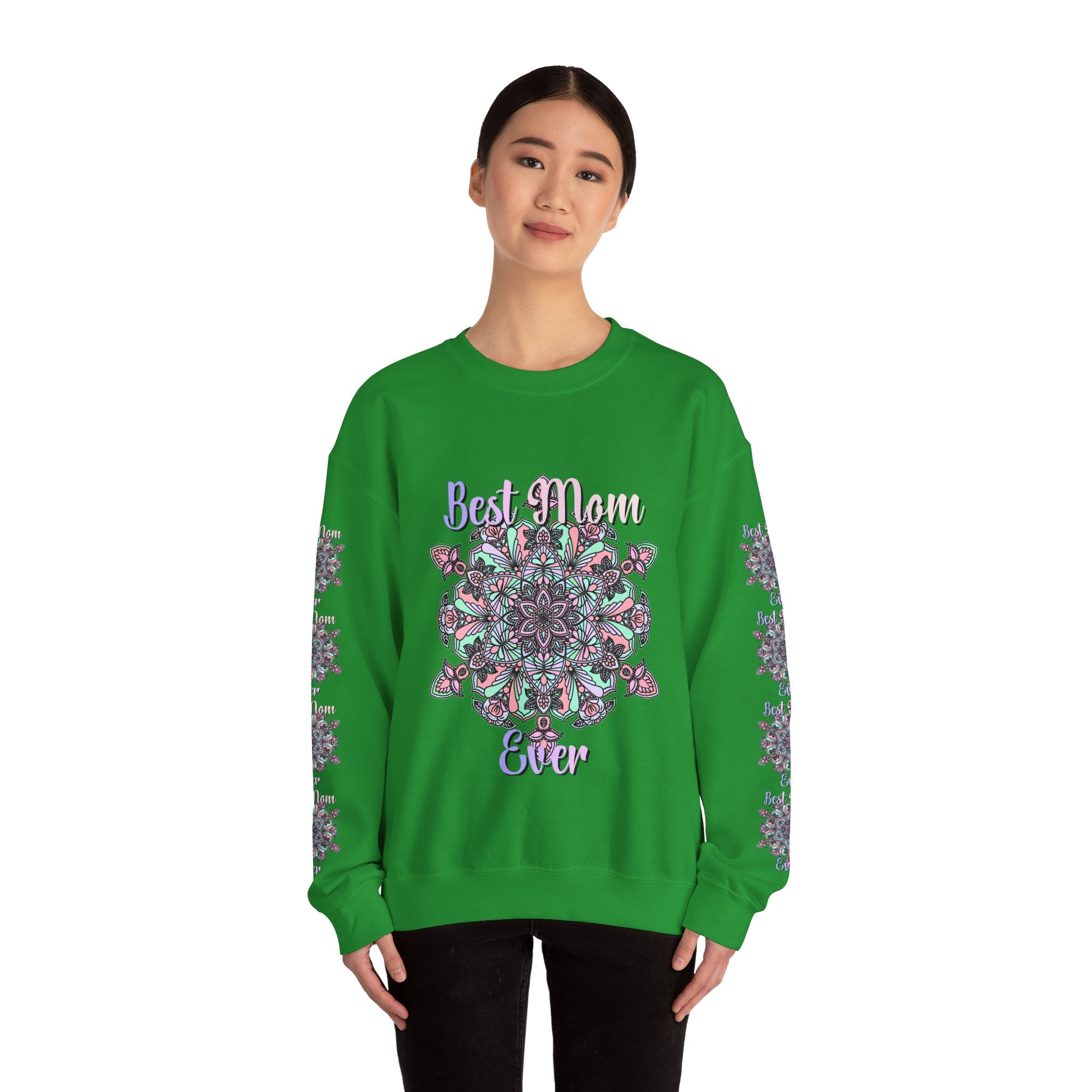 Sweatshirt mit Mandala-Design in Zartrosa und Lavendel für Mütter