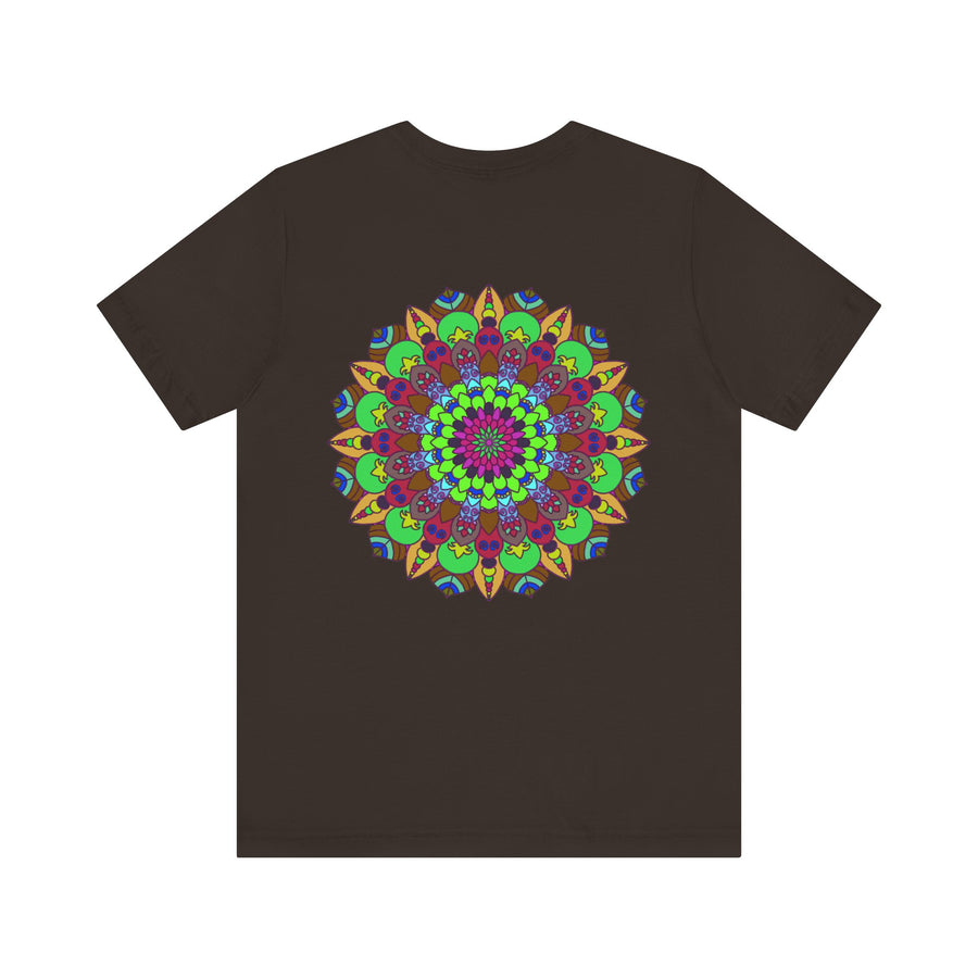 Stunning mandala t-shirt with vibrant colors and peaceful message