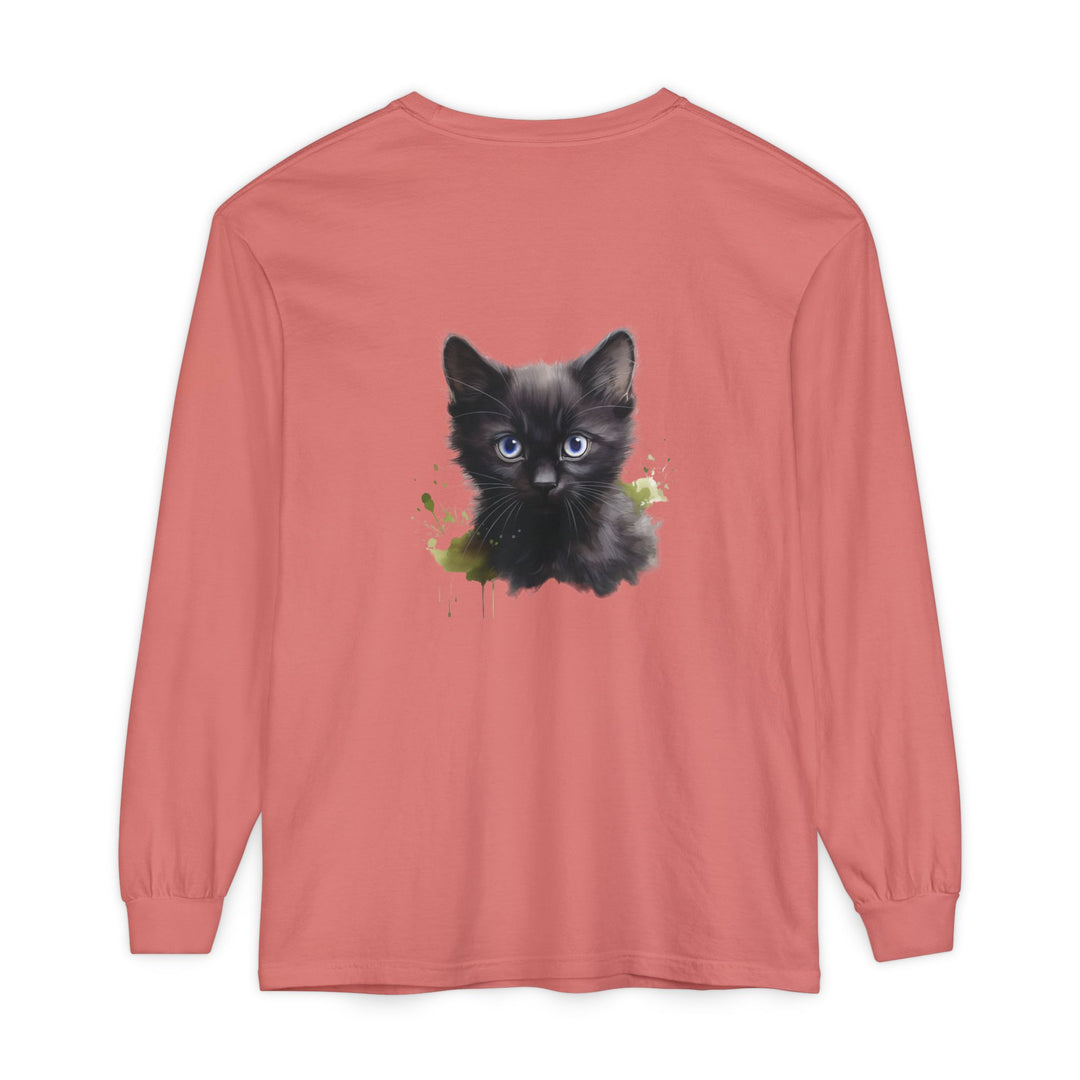 Mystische schwarze Katze – Langarm-T-Shirt