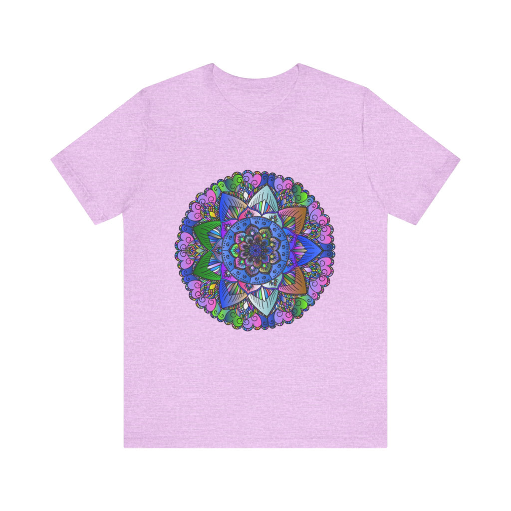 Vibrant and intricate mandala design t-shirt in various colors and patterns