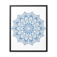Mandala Handmade Art featuring a beautiful steel blue design, perfect for gallery canvas wraps and vertical framing