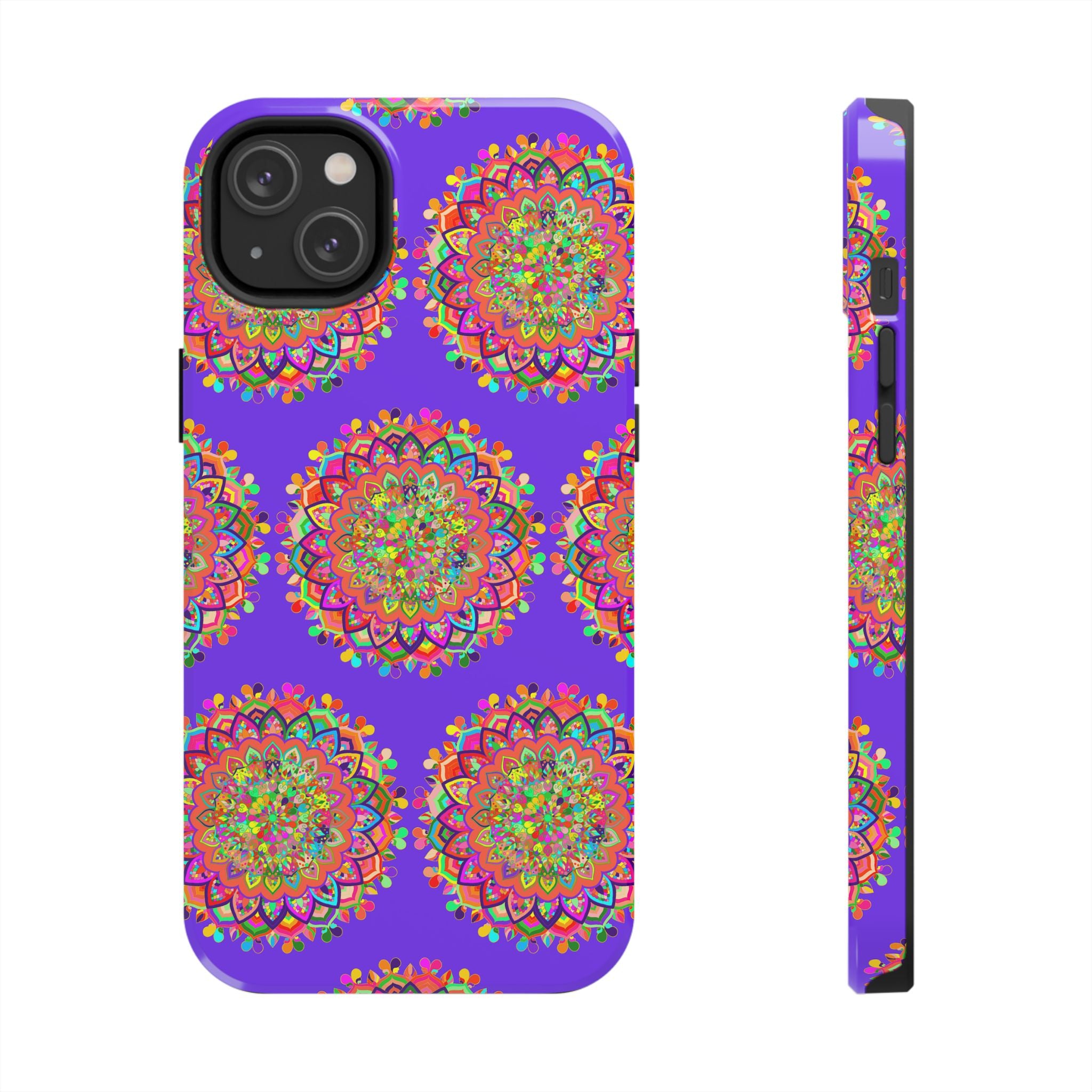 Beautiful hand drawn purple mandala art phone case for iPhone X and XS