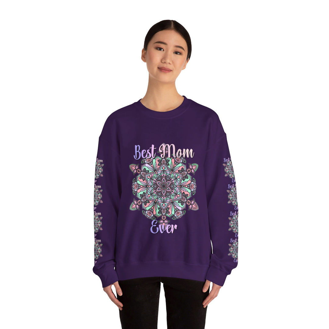 Cozy and stylish unisex crewneck sweatshirt with 'Best Mom Ever' design, perfect birthday gift for mom, available in a variety of sizes and colors