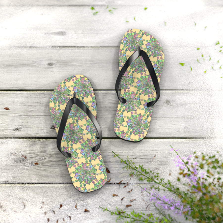 Colorful Floral Flip Flops – Vivid Print Summer Sandals