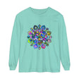 Colorful and intricate mandala design long sleeve t-shirt for women