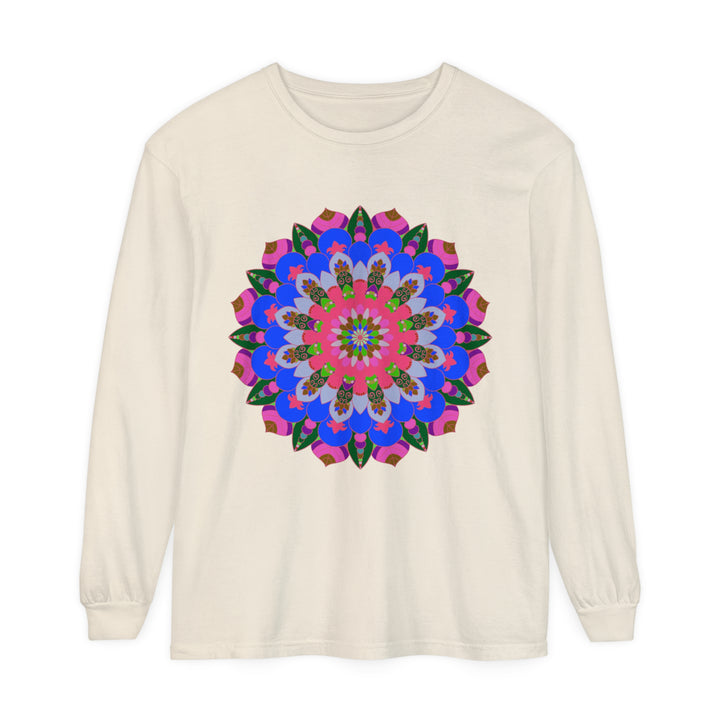 Colorful Mandala Long Sleeve T-Shirt with Long-lasting Print