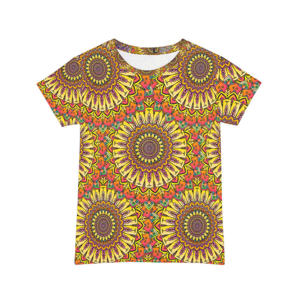 Sunflower Mandala Women's Tee — Bright Floral All-Over Print Shirt