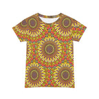 Sunflower Mandala Women's Tee — Bright Floral All-Over Print Shirt