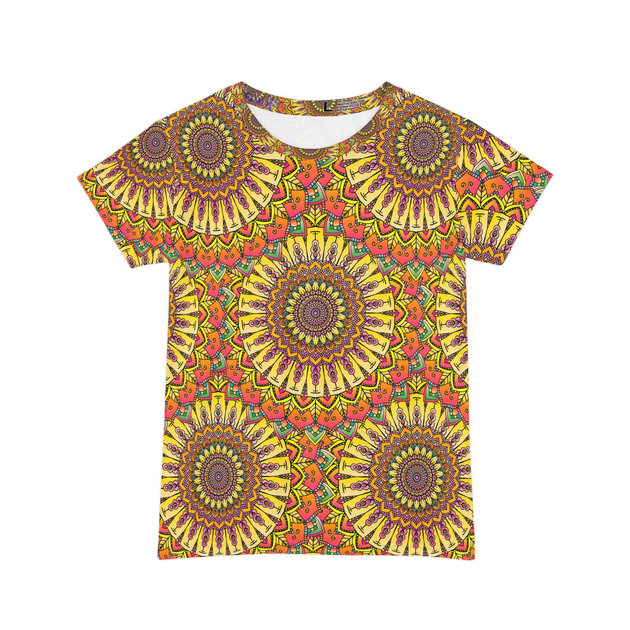 Sunflower Mandala Women's Tee — Bright Floral All-Over Print Shirt