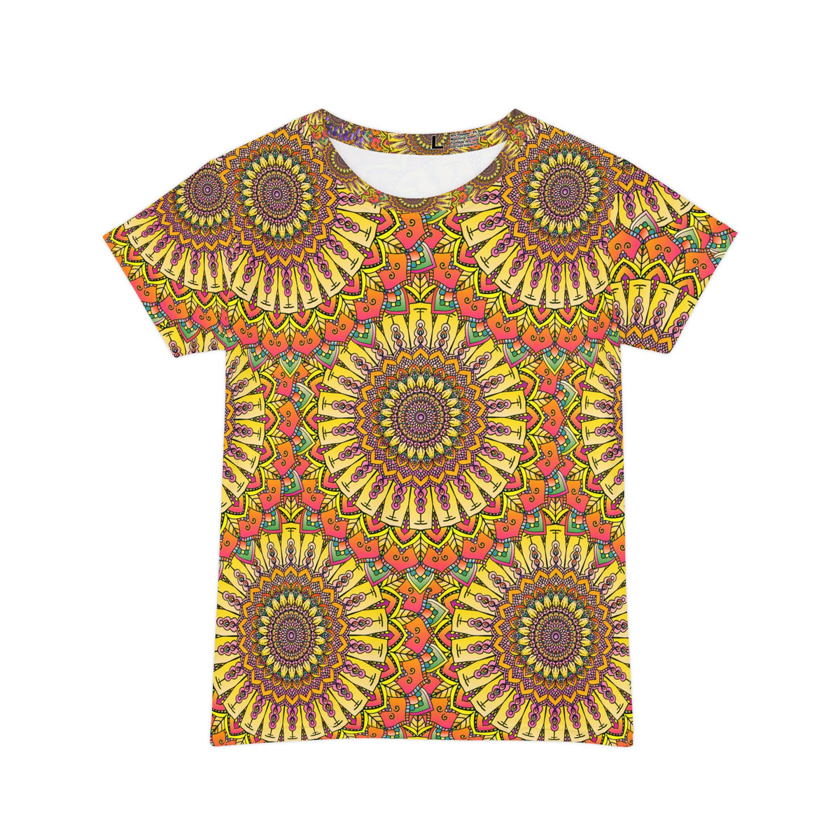 Sunflower Mandala Women's Tee — Bright Floral All-Over Print Shirt