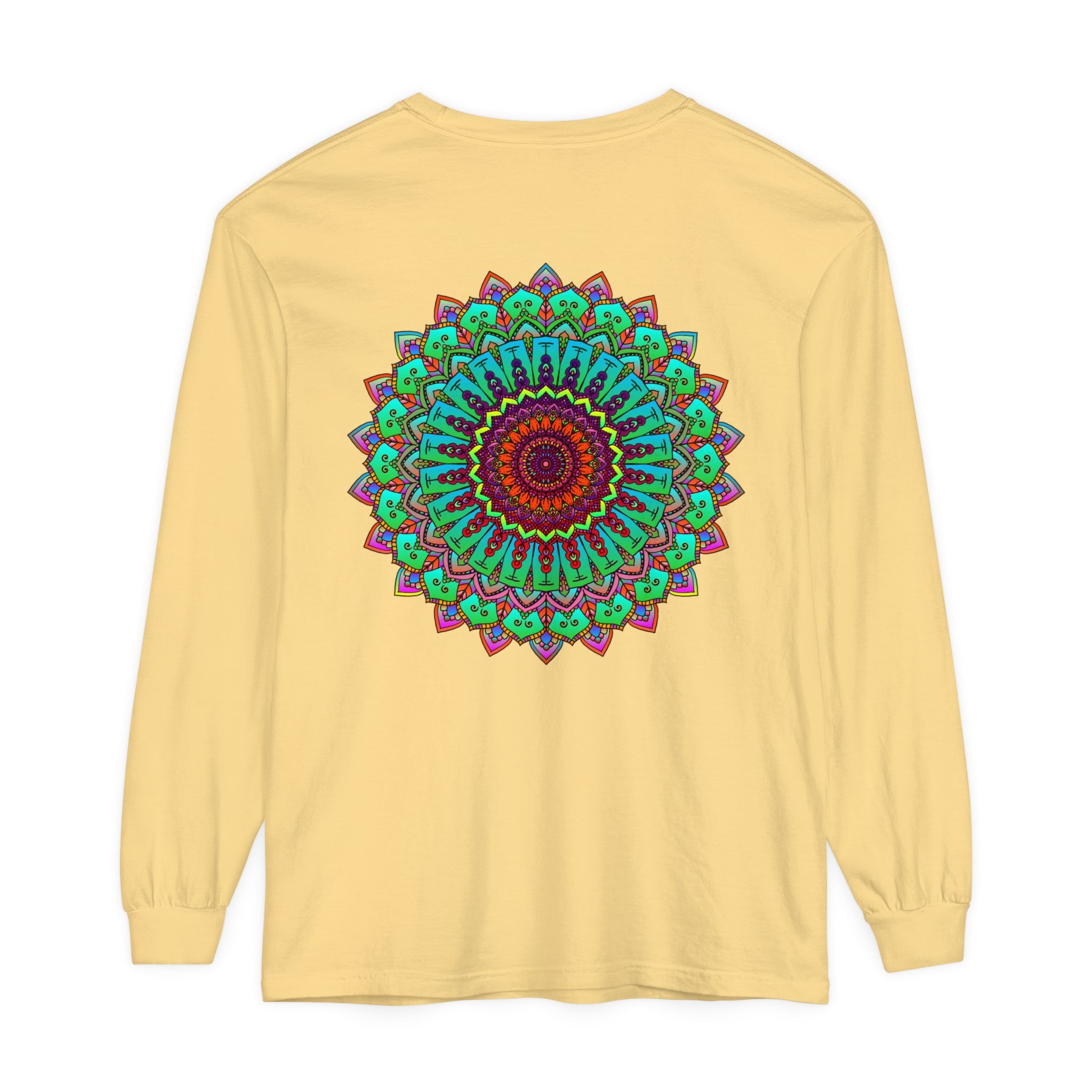 Vibrant Mandala Long Sleeve T-Shirt - Spiritual Art 45