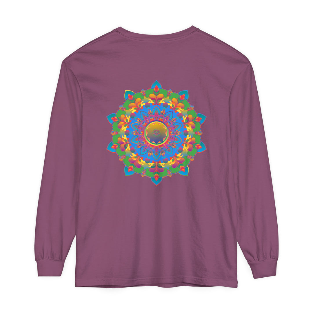 Intricate Mandala Long Sleeve T-Shirt featuring a detailed and ornate design