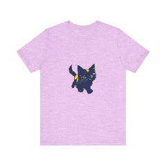 Black Cat Mystery T-Shirt - Cute & Playful, perfect for cat lovers and mystery enthusiasts, featuring a playful and adorable black cat design on a high-quality black t-shirt