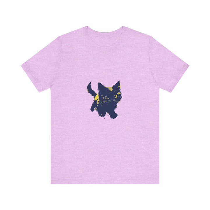 Black Cat Mystery T-Shirt - Cute & Playful, perfect for cat lovers and mystery enthusiasts, featuring a playful and adorable black cat design on a high-quality black t-shirt