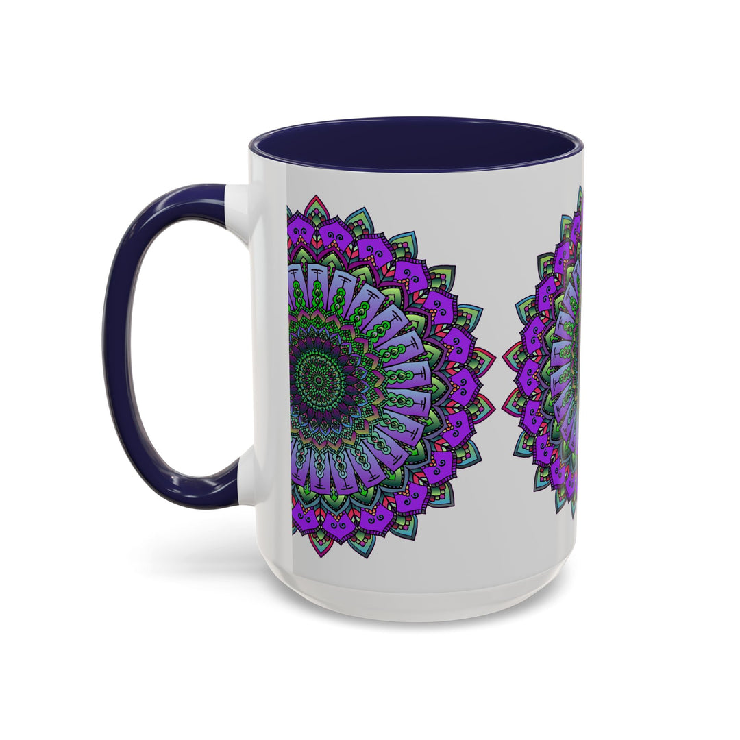 Beautiful and colorful mandala mug featuring spiritual art and vibrant design