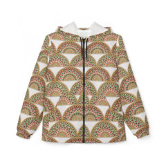 Art Deco Fan Pattern Windbreaker Jacket