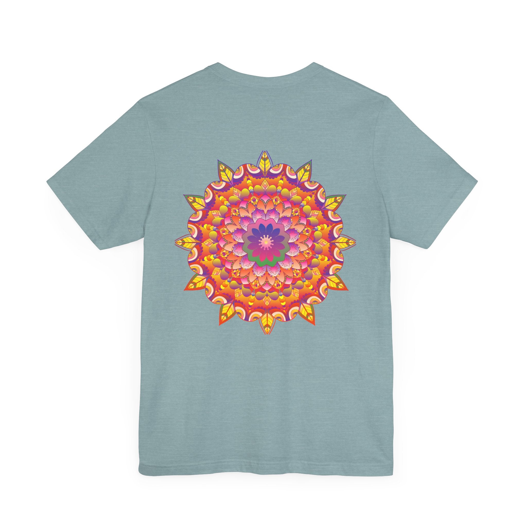 Vibrant Mandala T-Shirt featuring intricate spiritual design symbolizing peace and harmony for a mindful and stylish look
