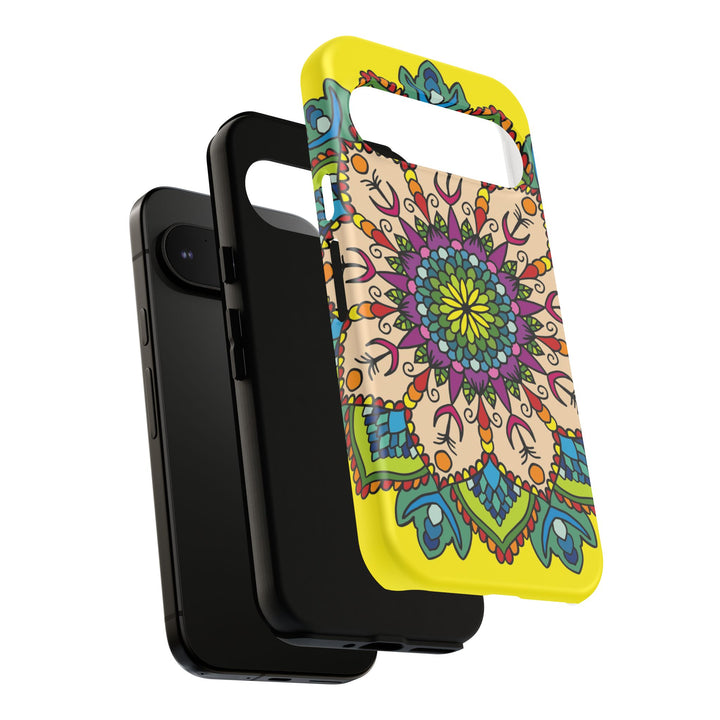 Intricate Floral Yellow Phone Case for Bold Protection and Style