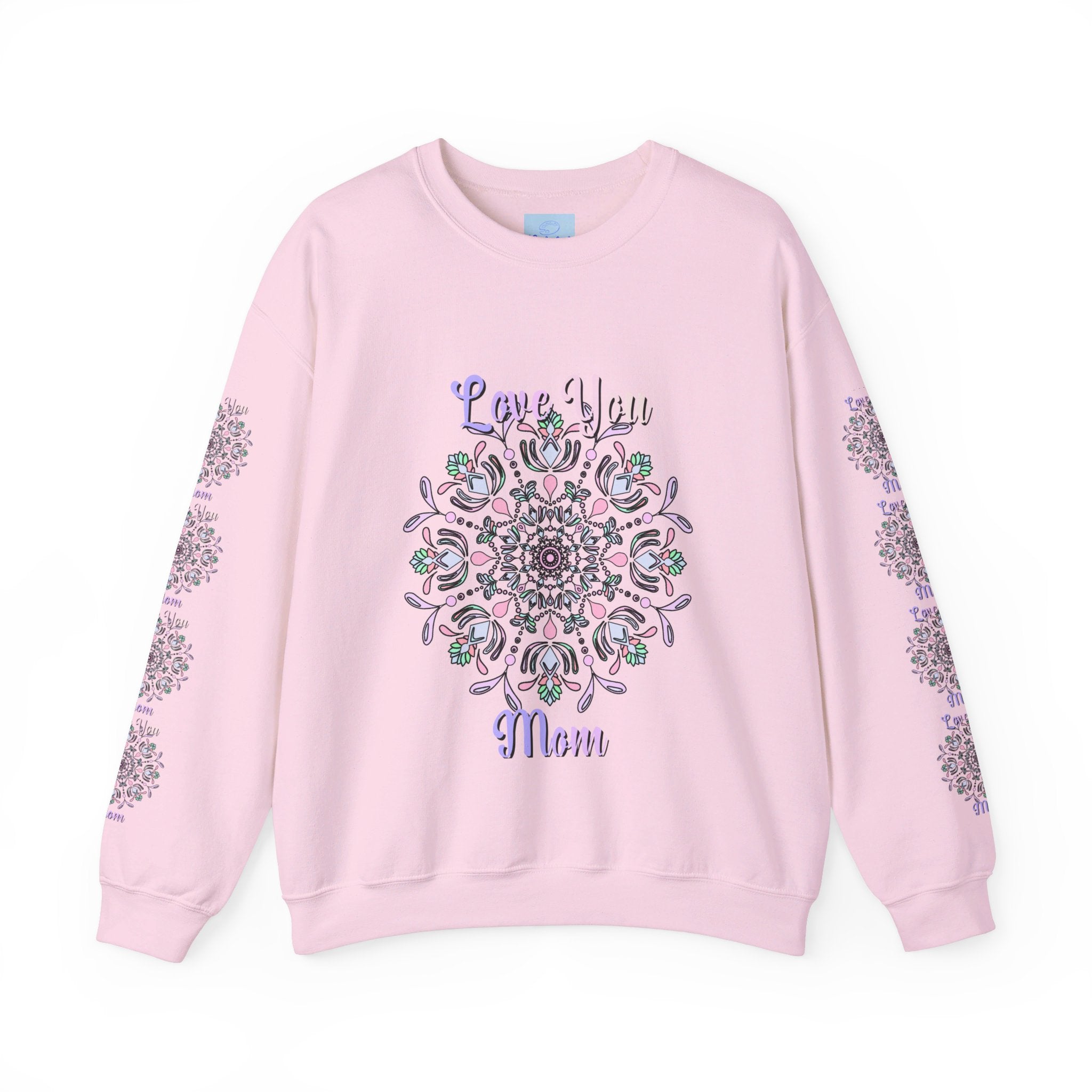 Cozy and stylish unisex crewneck sweatshirt with 'Love You Mom' design, perfect birthday gift for mom