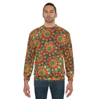 Mandala-Sweatshirt mit Allover-Print – Herbstliches Blumenkaleidoskop