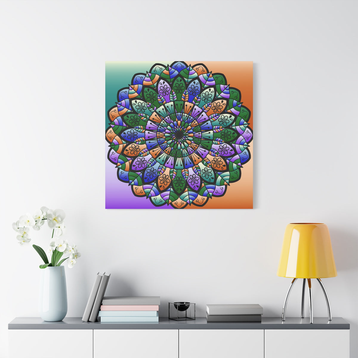 Colorful Mandala Wall Canvas — Stretched Matte Art