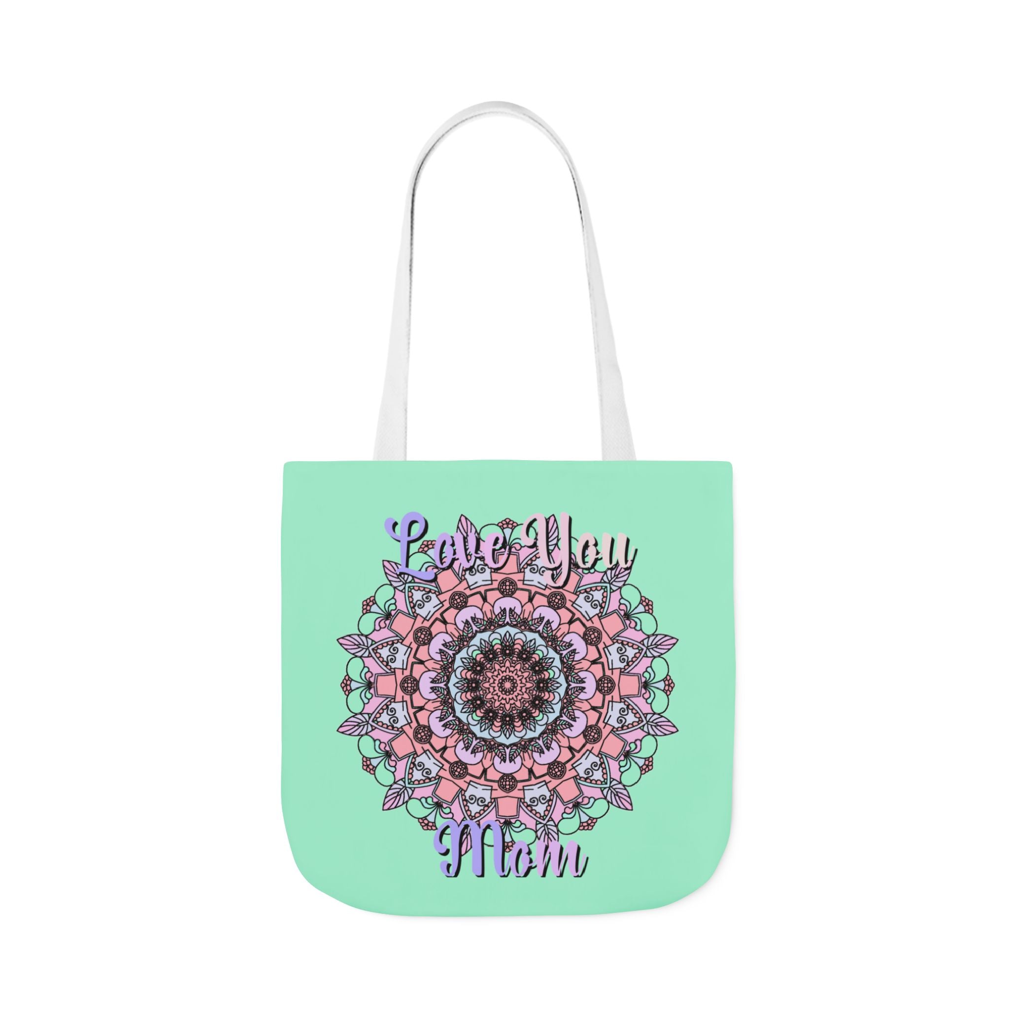 Mandala 'Love You Mom' Canvas Tote — Floral Mother's Day Gift Bag