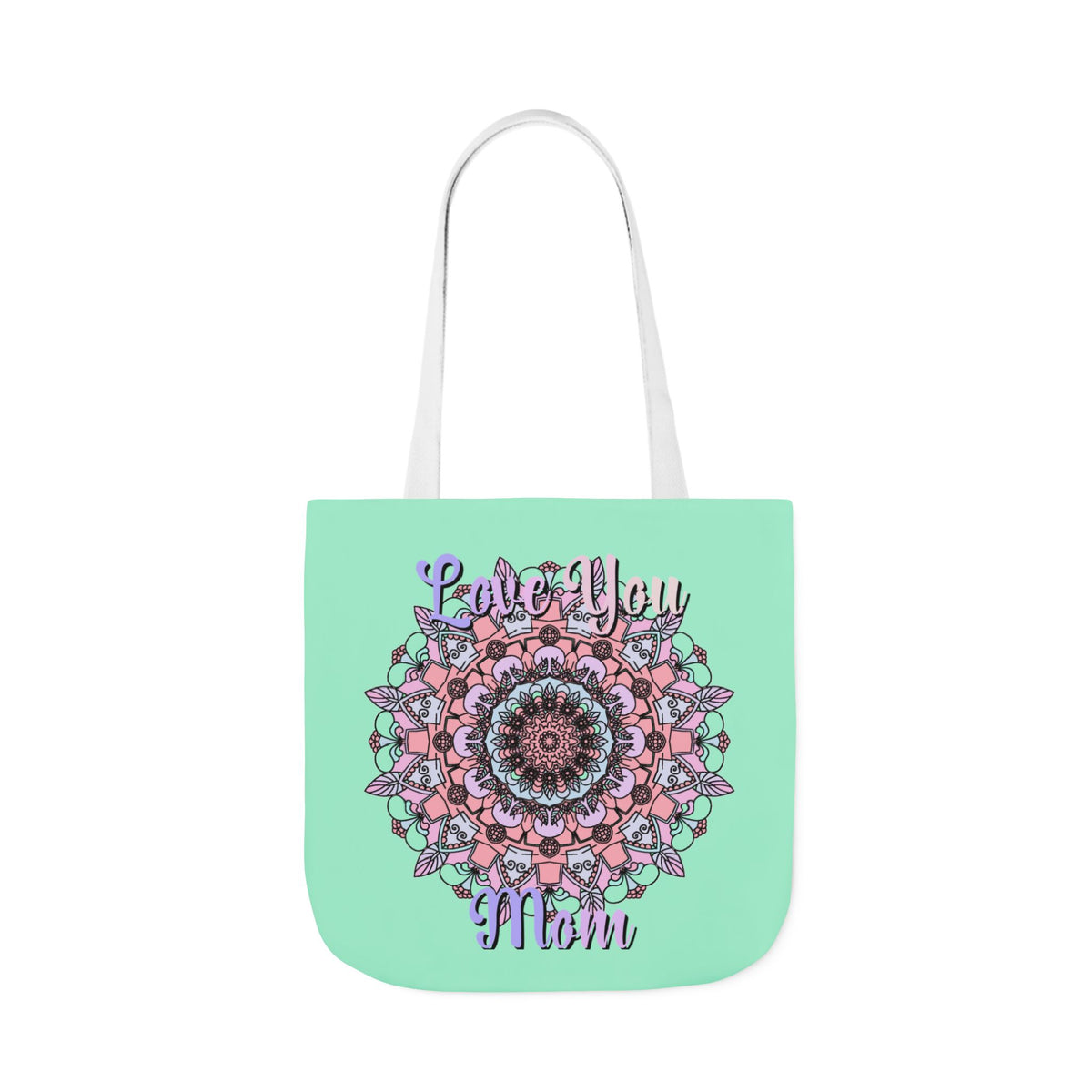 Mandala 'Love You Mom' Canvas Tote — Floral Mother's Day Gift Bag
