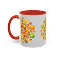 Hand-painted mandala art mug with colorful and detailed floral design