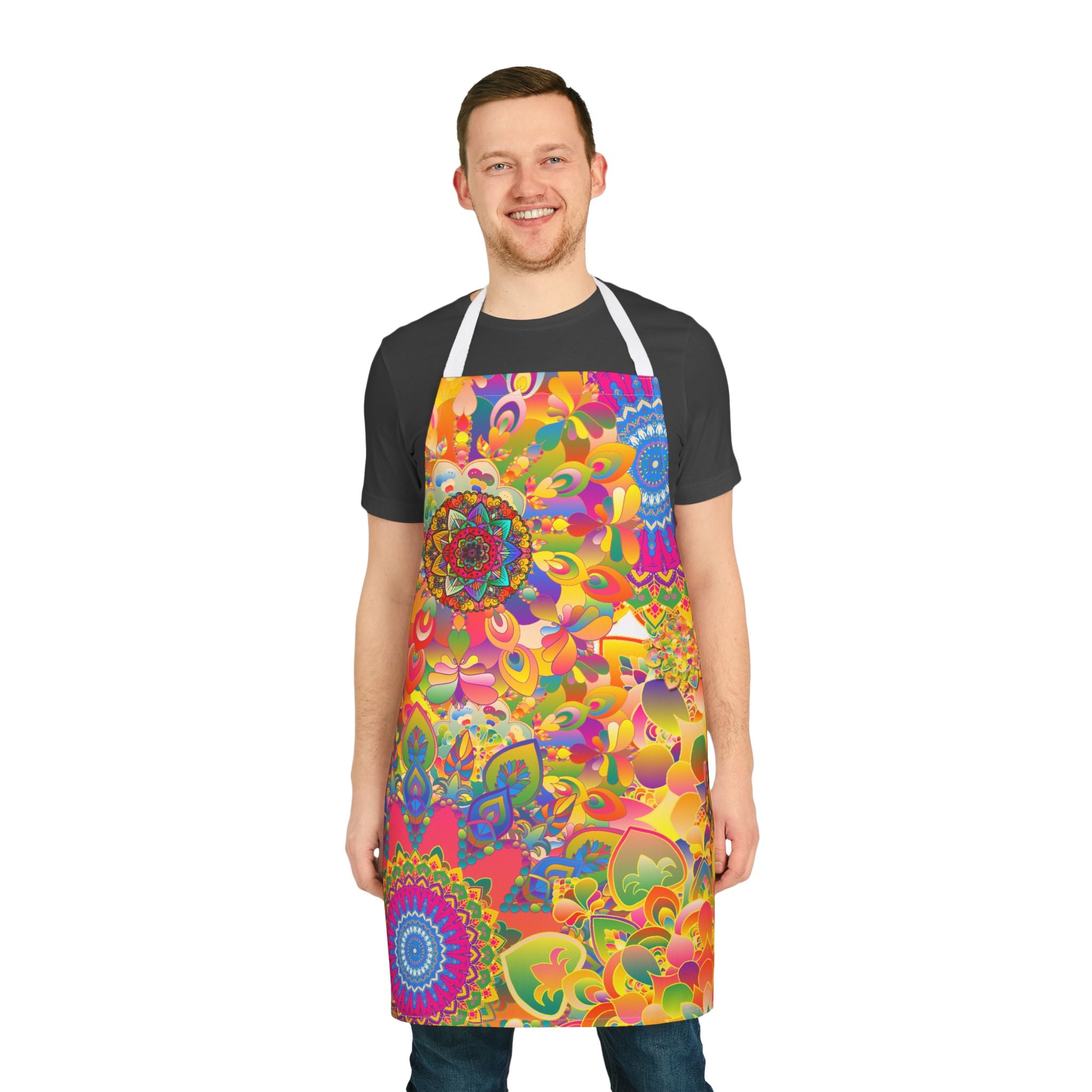 Psychedelic Floral Mandala Apron