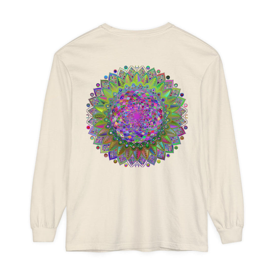 Colorful and intricate Vibrant Mandala design on Unisex Long Sleeve T-Shirt