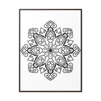 Mandala Handmade Art - Black & White Wall Art - Gallery Canvas Wraps, Vertical Frame 16