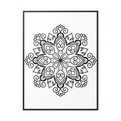 Mandala Handmade Art - Black & White Wall Art - Gallery Canvas Wraps, Vertical Frame 16