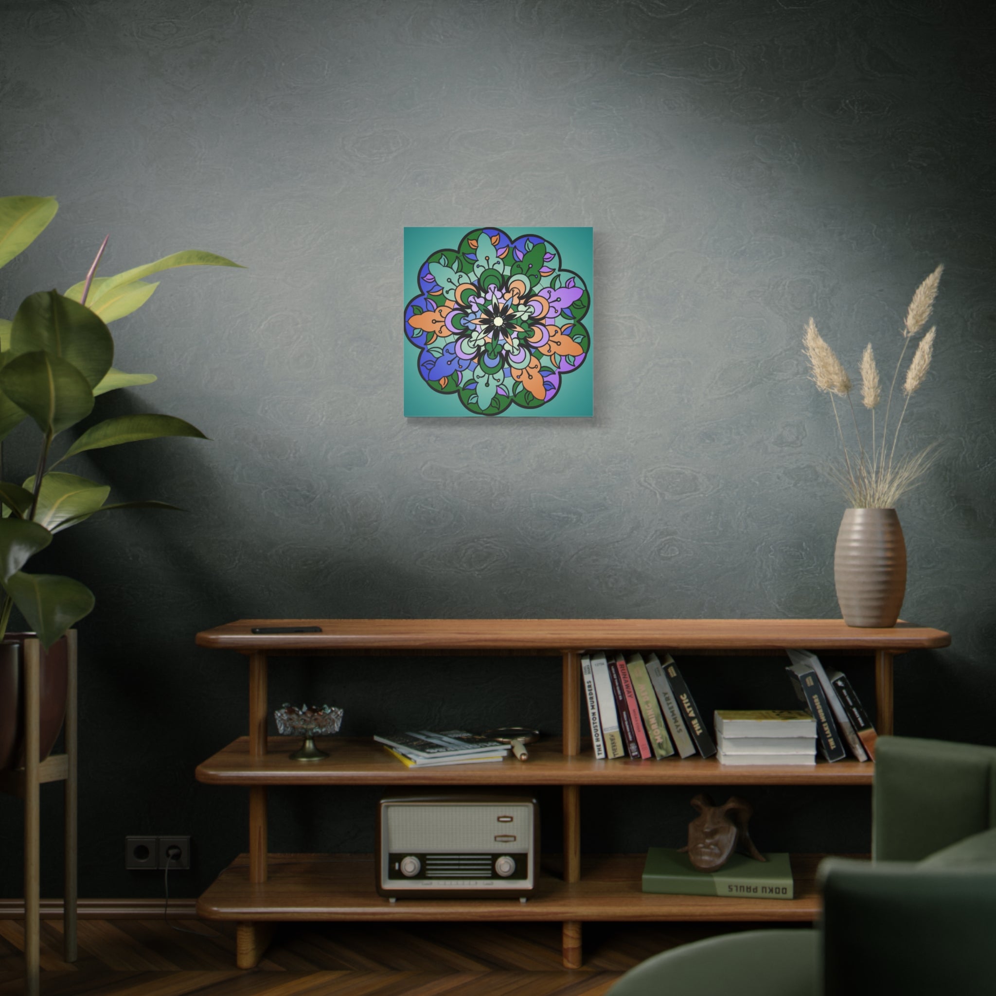 Floral Mandala Matte Canvas Wall Art