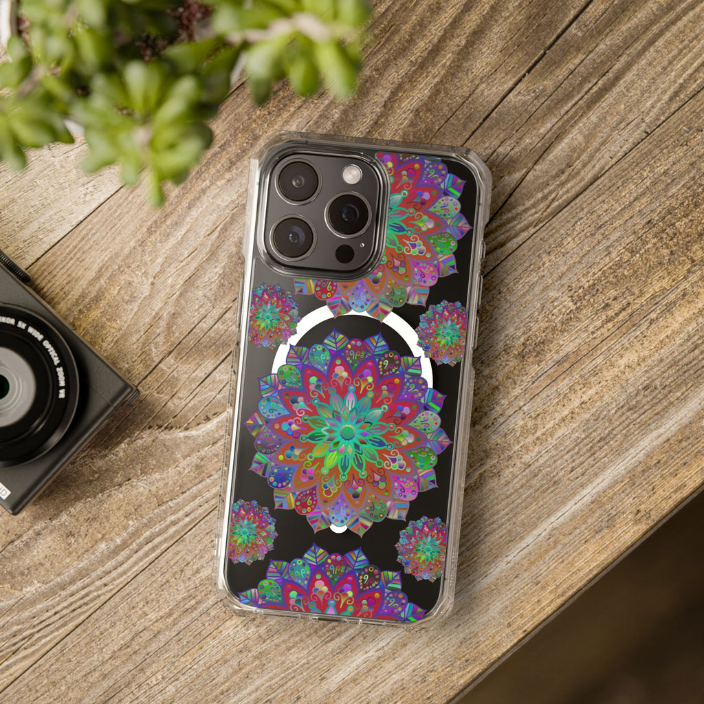 Elegant Mandala MagSafe®-Compatible iPhone 14/15 Impact Case with stylish design and durable protection for your smartphone