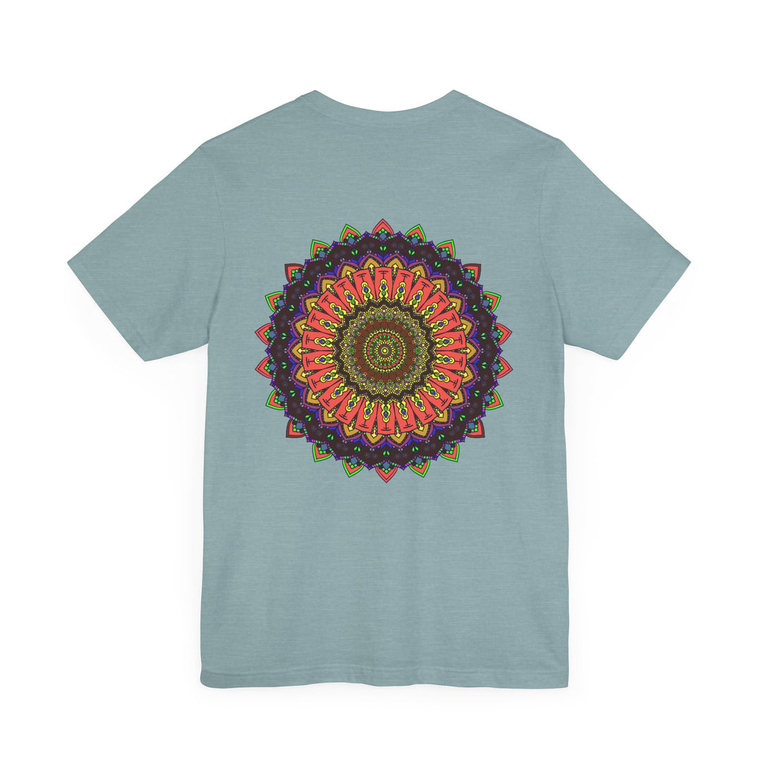 Fashionable tee with mandala pattern for promoting spiritual unity and peace