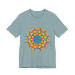 Vibrant Mandala Tee showcasing a colorful, eye-catching geometric design perfect for adding a pop of color to any outfit