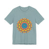 Vibrant Mandala Tee showcasing a colorful, eye-catching geometric design perfect for adding a pop of color to any outfit