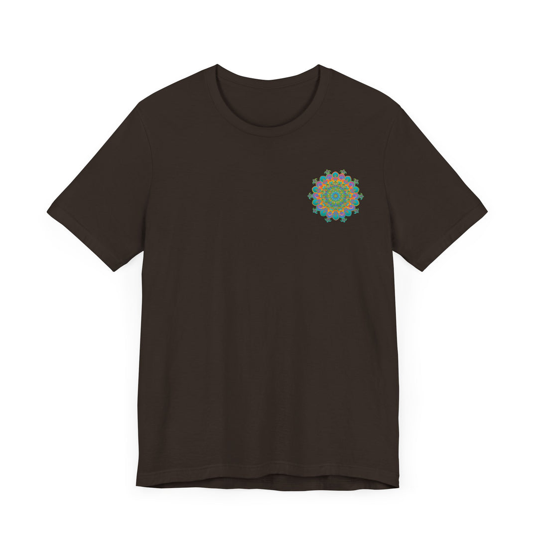 Vibrant Mandala Tee featuring intricate design, representing spiritual peace and harmony, perfect for embracing positive energy and inner tranquility