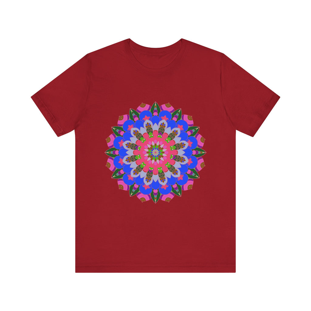 Vibrant and intricate geometric mandala design T-shirt in a variety of colors