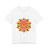 Vibrant mandala tee with intricate kaleidoscope design and spiritual symbolism