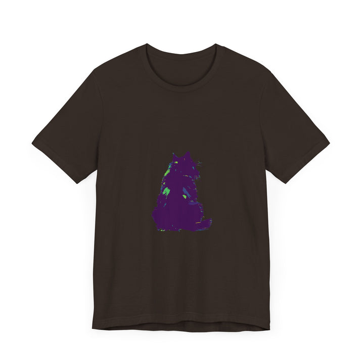 Black Cat Mystery - Colorful Silhouette T-Shirt with Vibrant and Eye-Catching Design