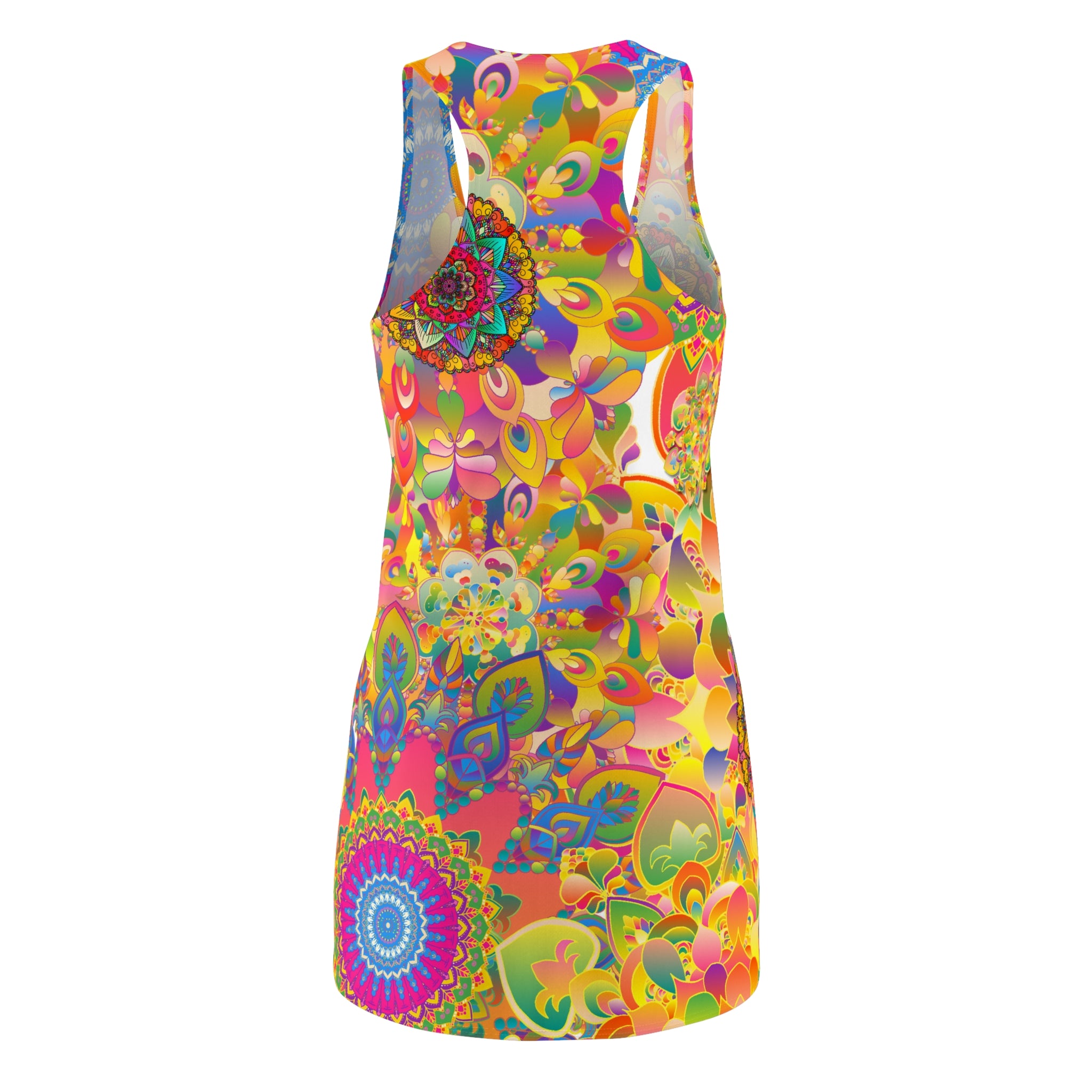 Psychedelic Floral Mandala Racerback Dress