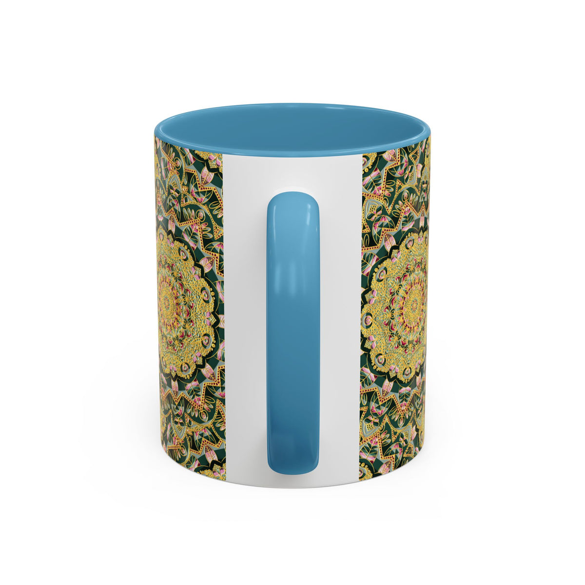 Mandala Floral Coffee Mug – Bohemian Botanical Ceramic Cup