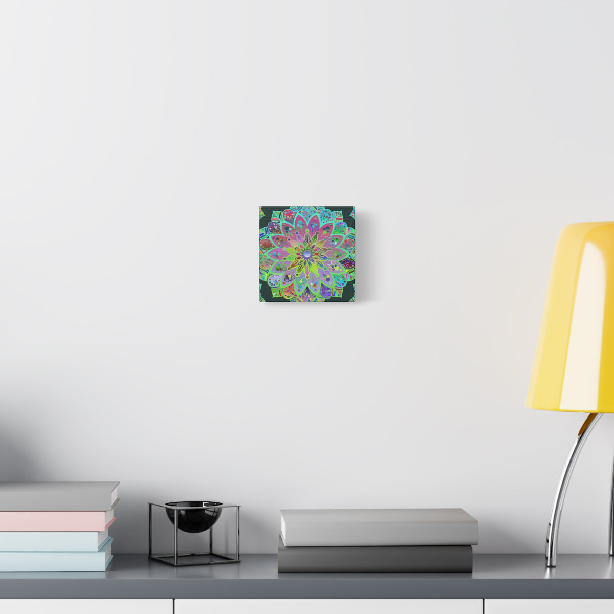 Vibrant Mandala Matte Canvas Wall Art — Colorful Floral Boho Stretched Print