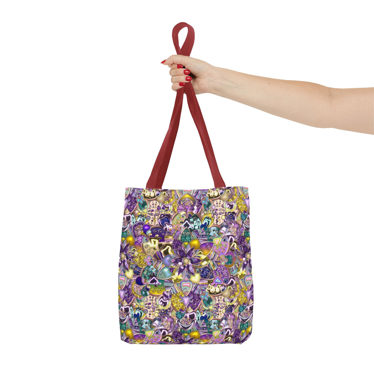 Colorful Purple Floral Pattern Tote Bag